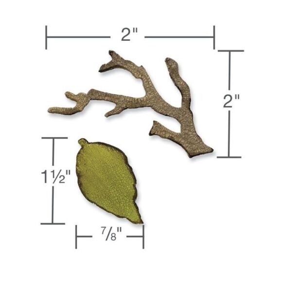 Sizzix Movers & Shapers Magnetic Die Set 2PK - Mini Branch & Leaf Set by Tim Hol - Picture 2 of 3